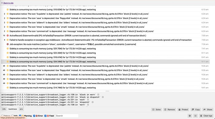 Una captura de pantalla que muestra un archivo de registro con varios mensajes del sistema y notificaciones de error. (Subtitulado por IA)