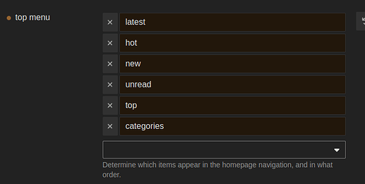 This image shows a user interface with a list of options such as "latest," "hot," "new," "unread," and "top categories" within a menu. (Captioned by AI)
