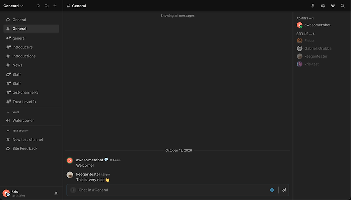 discord style chat channel