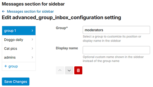 Advanced group inbox configuration