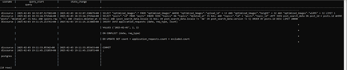 Output di pg_stat_activity
