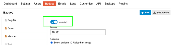 enable badge