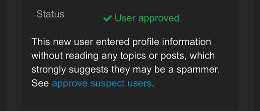 approve suspect users - reviewable
