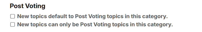 impostazioni di voto dei post nelle impostazioni di categoria