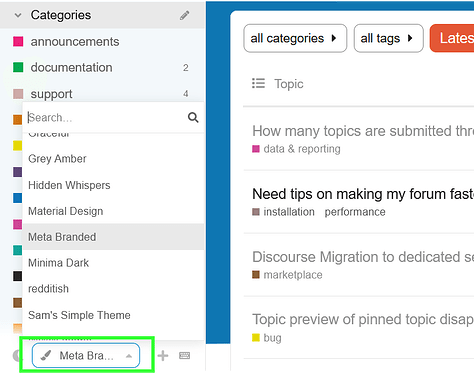 theme selector