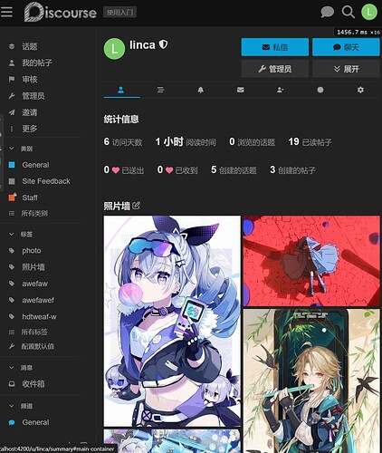 Mur de photos du profil