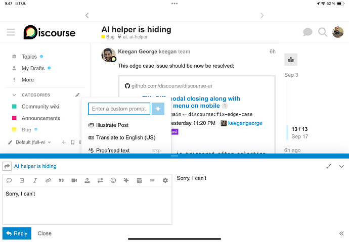 « L'image affiche une capture d'écran d'un moniteur d'ordinateur avec la plateforme de forum Discourse ouverte, montrant divers fils de conversation et profils d'utilisateurs. » (Légendé par l'IA)