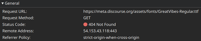 La imagen muestra una página web con un error 404 No Encontrado, lo que indica que el archivo de fuente solicitado no está disponible en la URL especificada. (Subtitulado por IA)