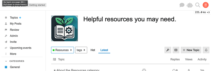The image shows a screenshot of a webpage with a blue icon featuring an open book and a green plant growing out of it, alongside the text "Helpful resources you may need." (Captioned by AI)