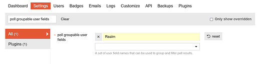 Configuração poll groupable user fields