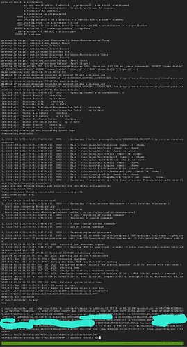 La schermata mostra una finestra del terminale su un sistema operativo simile a Unix con vari prompt di comando, processi e log che mostrano attività relative a Elasticsearch e ad altre operazioni di runtime. (Didascalia dell'IA)