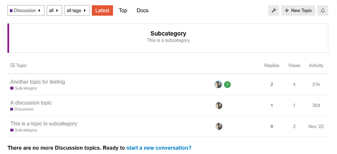 Normal - subcategory dropdown
