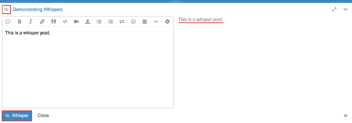 Composer indicating a whisper reply