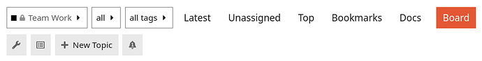 View of the category top links: Latest, Unassigned Top Bookmarks Docs Board (selected)