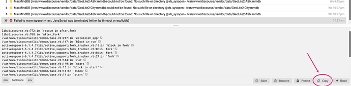 error logs