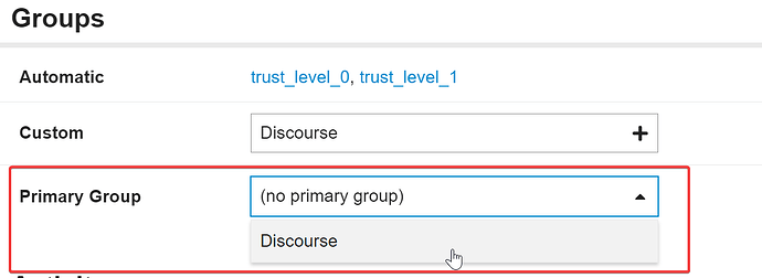 Festlegen der primären Gruppe