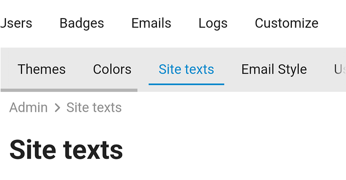 L'immagine mostra la pagina delle impostazioni Testi del sito di un sito web all'interno di un'interfaccia CMS, con opzioni per temi, colori, testi del sito, stile email e altre funzionalità di amministrazione. (Didascalia dell'IA)