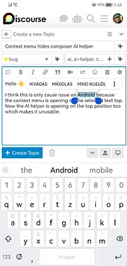 Une image d'un écran de smartphone affichant un texte dans une application, qui comprend les mots « clavier mobile Android ». (Légendé par l'IA)