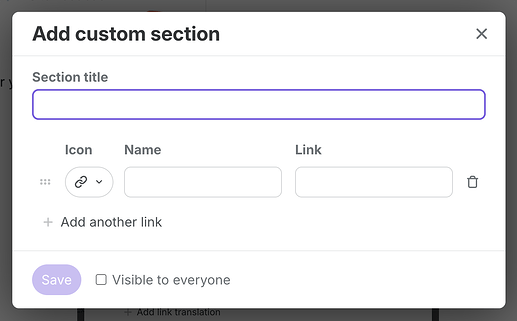 add custom section