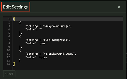 L'image affiche une interface d'éditeur de code intitulée "Modifier les paramètres" avec un extrait de code de configuration JSON lié aux paramètres d'arrière-plan. (Légendé par l'IA)
