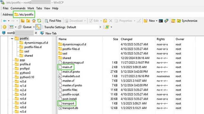 L'immagine mostra una finestra di esplorazione file che visualizza una directory denominata "/etc/postfix" con vari file e sottodirectory relative all'agente di trasferimento della posta Postfix. (Didascalia dell'IA)