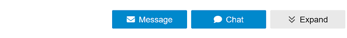 A imagem mostra dois botões, um para enviar uma mensagem e outro para chat, com um botão "Expandir" ao lado deles. (Legenda gerada por IA)