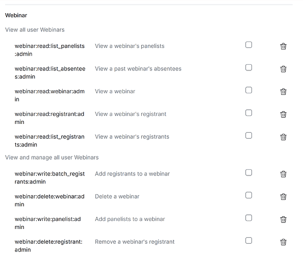 This image displays a list of user-created webinars, with a variety of topics and panel configurations. (Captioned by AI)