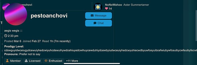 Questa immagine mostra un profilo di chat di Discord con un indicatore di difficoltà di pronuncia elevato. (Didascalia dell'IA)