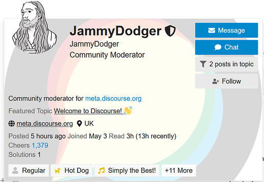 screenshot of a user card