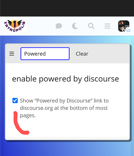 Dieses Bild ist ein Screenshot eines Browser-Tabs mit einem Suchergebnis für den Link „Powered by Discourse“. (Beschriftet von KI)