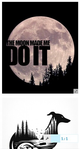Das Bild ist ein grafisches Design mit einem Vollmond im Hintergrund und einem Hundekopf im Vordergrund. (Beschriftet von KI)