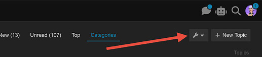 The image shows a screenshot of a webpage with a black background and white text, featuring a red arrow pointing to the word "Categories" in blue text. (Captioned by AI)