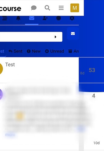 A imagem mostra uma captura de tela borrada de uma caixa de entrada de e-mail ou mensagens com um esquema de cores azul e branco, exibindo elementos como uma barra de pesquisa, botões de navegação e notificações de mensagens não lidas. (Legenda por IA)