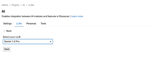 LLM dropdown