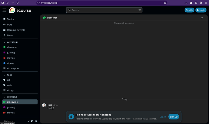 logged out chat homepage