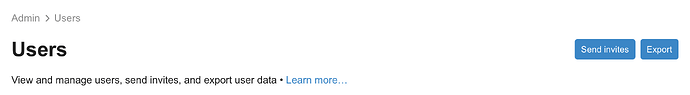 Export Users button