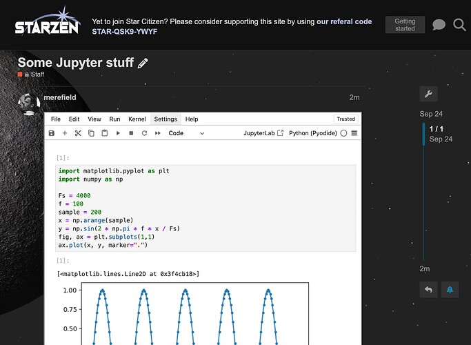 هذه لقطة شاشة لواجهة برمجة تحتوي على دفتر ملاحظات Jupyter يعرض رسمًا بيانيًا خطيًا ورمزًا لعبارة استيراد. (تم التعليق بواسطة الذكاء الاصطناعي)