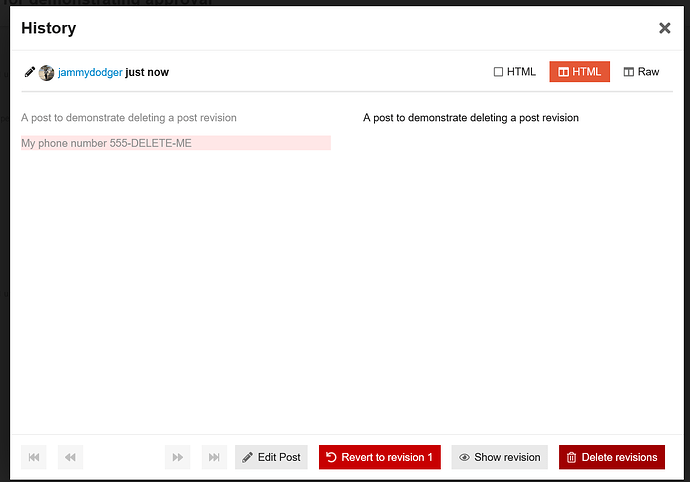 delete revisions
