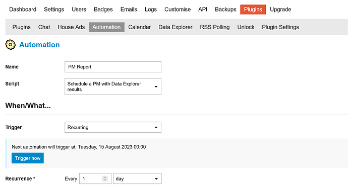 Schedule a PM with Data Explorer results' automation