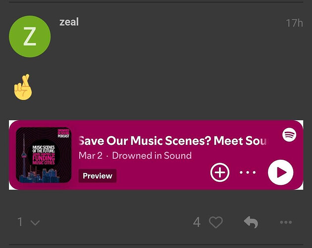 Spotify 嵌入式截图，取自 Drowned in Sound 社区