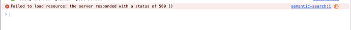 Failed to load resource: the server responded with a status of 500 ()