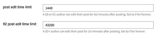 post edit time limit settings