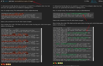The image shows a screenshot of a chatbot's console output, where the user has provided a prompt and the bot has responded with a series of lines of text, including a chat log and a list of image captions. (Captioned by AI)