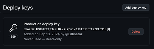 The image shows a screenshot of a computer interface with the title "Deploy keys" and an option to add more keys.  (Captioned by AI)