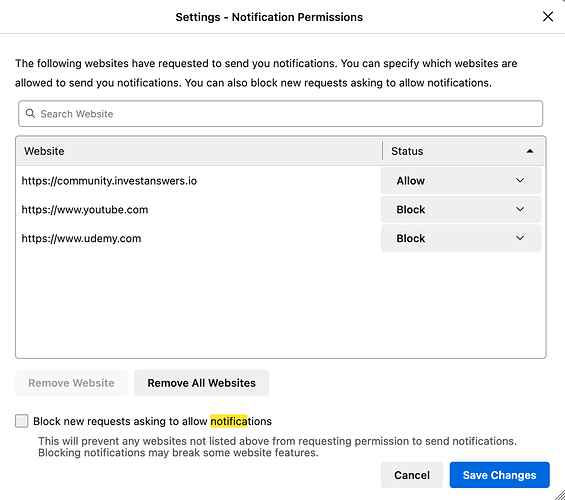 Browser Settings