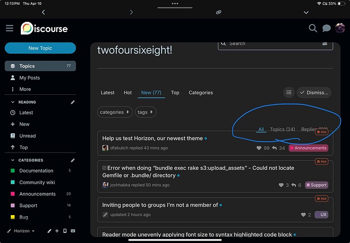 画像には、Discordクライアントが表示されており、トピックを人気順に並べ替える設定が強調表示され、新しいタブが開かれ、左側のサイドバーにフォーマットされたトピックのリストが表示されています。（AIによるキャプション）