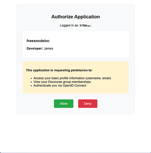 Esta imagem mostra uma tela de autorização onde o aplicativo chamado 'frenxodeloc' está solicitando acesso ao perfil do usuário e aos seus grupos do Discord por meio do OpenID Connect. (Legenda por IA)