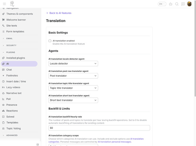 ai settings