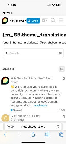 L'immagine mostra la schermata di un cellulare che visualizza una pagina del sito web di Discord che offre informazioni ufficiali sulla community su Discourse, inclusi argomenti come funzionalità, bug, hosting, sviluppo e supporto generale, nonché opzioni di branding e personalizzazione. (Didascalia dell'IA)