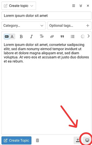Screenshot of the composer with preview button